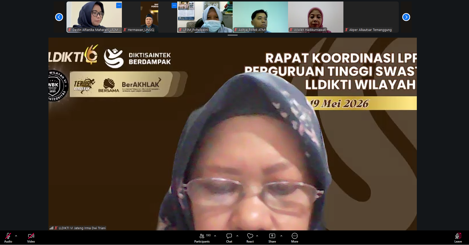 LP2M UNPERBA Mengikuti Kegiatan LLDIKTI Wilayah VI Yaitu Rakor LPPM Perguruan Tinggi Swasta se-Jawa Tengah Secara Daring